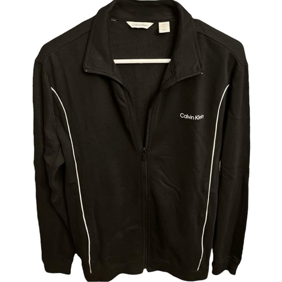 Calvin Klein Zip Up Jacket SM Calvin Klein ZipUp Jacket w/ Front Pockets BLACK - Picture 1 of 12